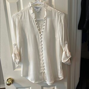 Express Women's Cream Button-Down Blouse